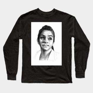 "Is it that obvious?" Yasmin Khan Mandip Gill Portrait Long Sleeve T-Shirt